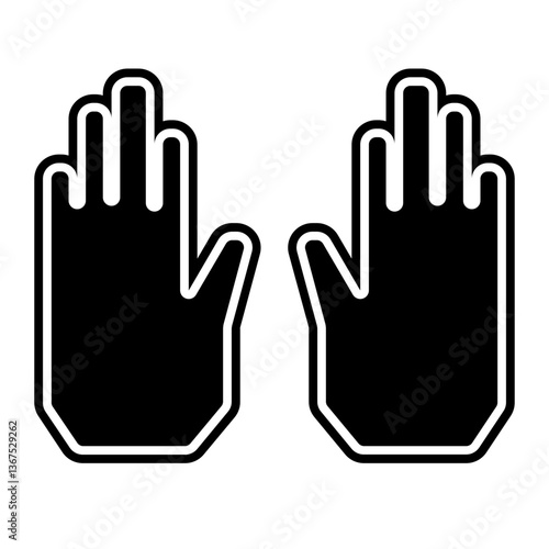 warm hand t-shirt glyph icon