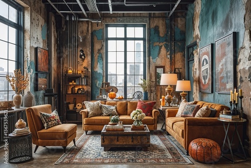 Wallpaper Mural Stylish Industrial Loft Design Featuring Vintage Walls and Eclectic Interior Decor Torontodigital.ca