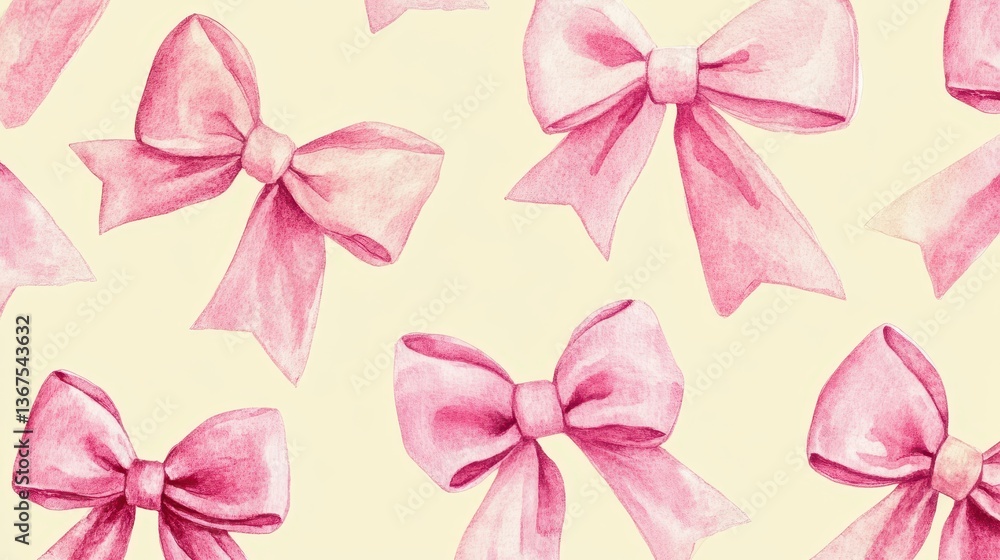 Set of Pink gift bow in watercolor style isolated on color background,Watercolor painting Coquette ribbon bow,Hand drawing decorative bow elements vector illustration,copy space for text. Set of Pink gift bow in watercolor style isolated on color background,Watercolor painting Coquette ribbon bow,Hand drawing decorative bow elements vector illustration,copy space for text.