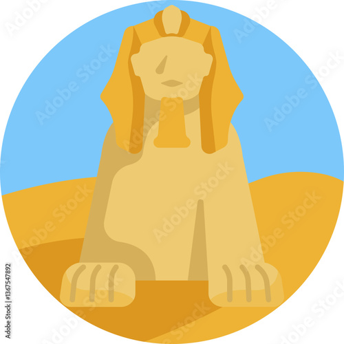 Ancient Monument – Represents the famous Sphinx statue, symbolizing Egypt's rich history.