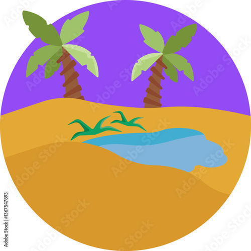Desert Landscape – Represents palm trees commonly found in Egypt's desert regions.