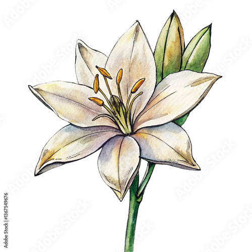 Title: Fragrant tuberose flowers with creamy white petals and an intoxicating scent  
