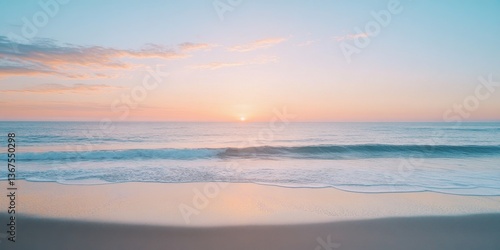 Wallpaper Mural Serene Seaside at Sunset: The tranquil beach at dusk, where the sky paints a canvas of pastel hues above the gentle ocean, offering a moment of peace and tranquility. Torontodigital.ca