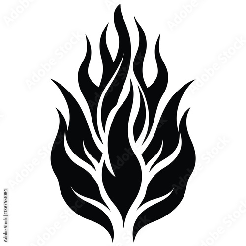 silhouette vector of abstract flame art