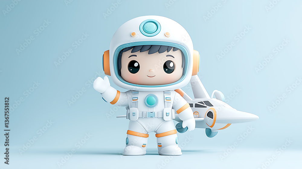 Astronaut toy figure outer space digital art playful environment front view imagination unleashed Astronaut toy figure outer space digital art playful environment front view imagination unleashed