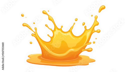 Dynamic splash of freshly squeezed orange juice on white background, freshness
