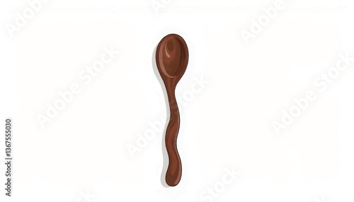 Unique wooden spoon design on white background, artistic simplicity