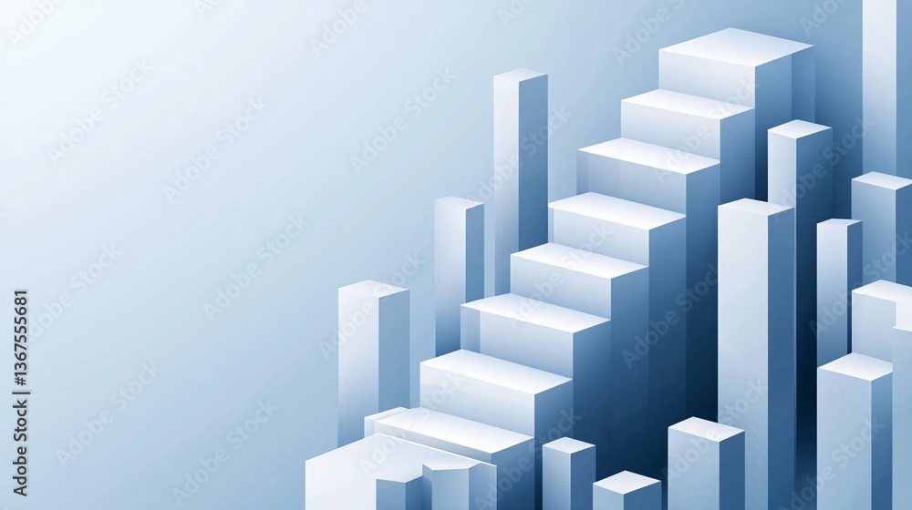Fototapeta premium Elegant 3D isometric podium display with geometric shapes and text area