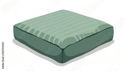 Modern meditation cushion design in muted green, wellness focus