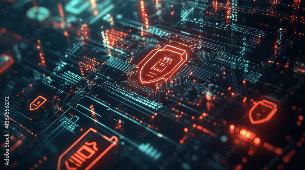 Abstract technology circuit board background with shield symbols concept of data protection and cyber privacy. modern security technology innovation concept background Abstract technology circuit board background with shield symbols concept of data protection and cyber privacy. modern security technology innovation concept background