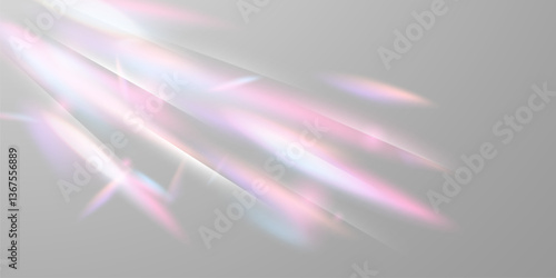 Light effect and zigzag ribbon falling from above on a beam of light, tinsel vector