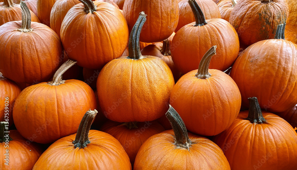 A pile of premium quality pumpkins neatly arranged A pile of premium quality pumpkins neatly arranged