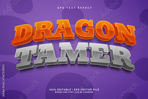 Dragon Tamer 3D Cartoon Game Text effect
