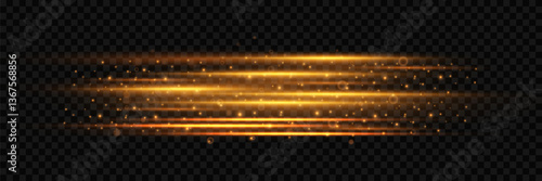 Horizontal glare strip. Dust effect. Neon lines. Laser beams. Vector. EPS 10.