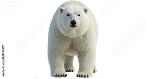 Isolated Standing Polar Bear