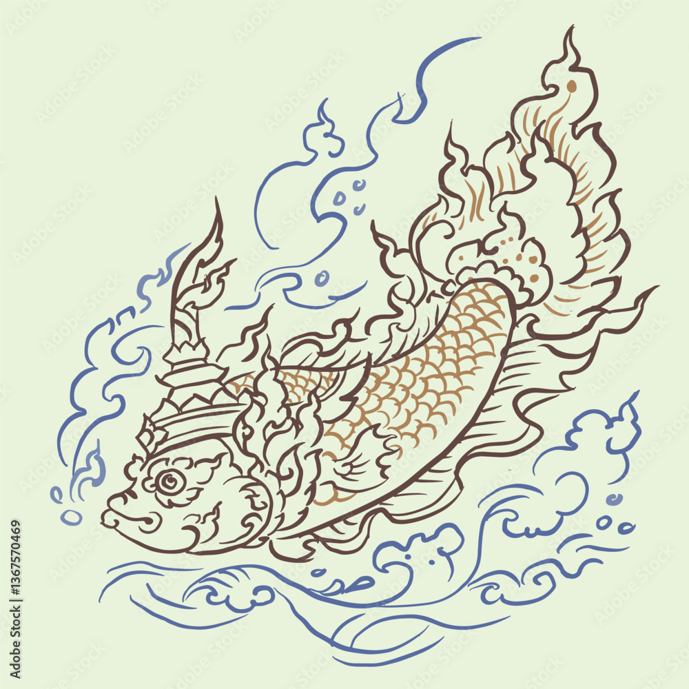 Obraz premium fantasy fish in water vector for card illustration decoration