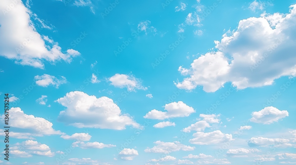 A serene sky filled with fluffy clouds against a bright blue background, creating a peaceful and uplifting atmosphere. A serene sky filled with fluffy clouds against a bright blue background, creating a peaceful and uplifting atmosphere.
