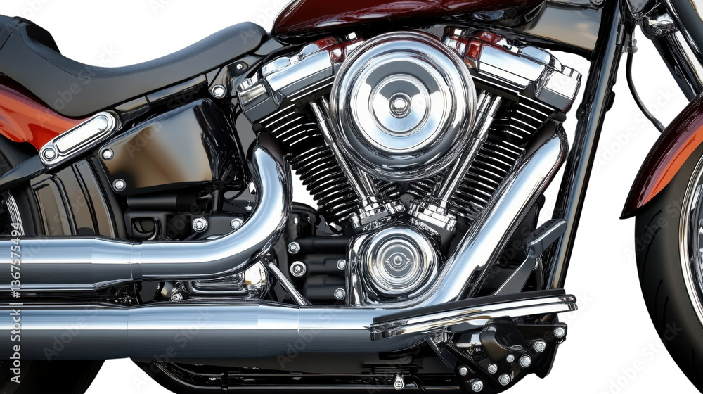 Chrome Clad Motorcycle: The gleaming chrome and powerful engine of a classic motorcycle, showcased with artistic lighting Chrome Clad Motorcycle: The gleaming chrome and powerful engine of a classic motorcycle, showcased with artistic lighting