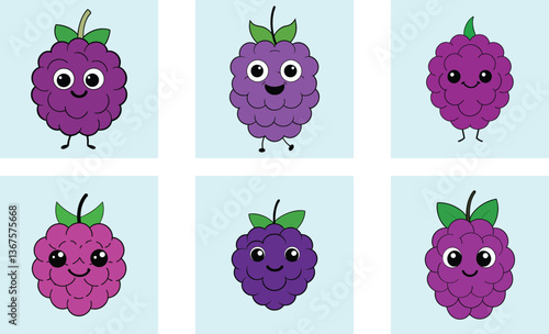 Cute marionberry cartoon vector