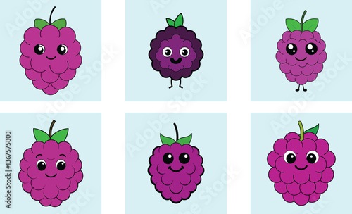 Cute marionberry cartoon vector