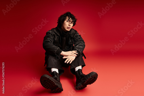 Photography Envisioning future fashion trends with a young asian man in studio