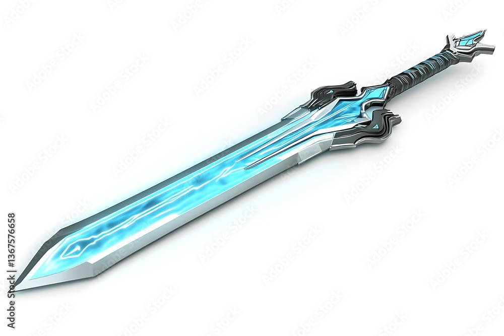 Obraz premium 3D Futuristic Plasma Sword with a Glowing Energy Core.