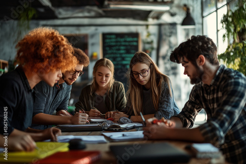 business professionals working on a project as a team in the office for work	