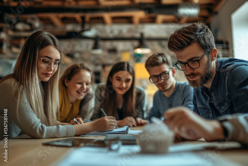 business professionals working on a project as a team in the office for work	