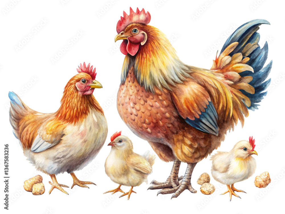 Fototapeta premium rooster and hen