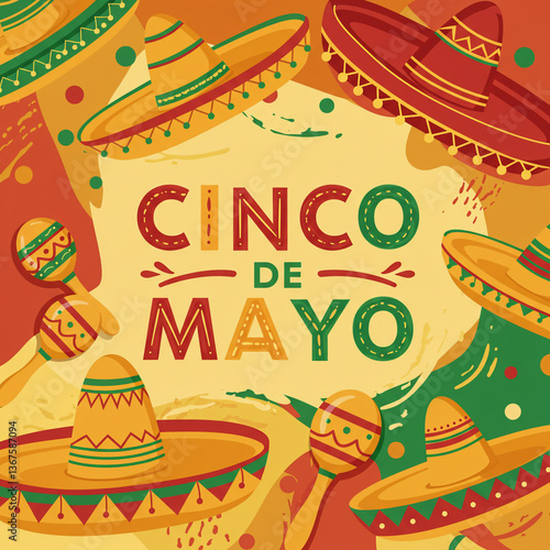 Cinco de Mayo Festive Illus...