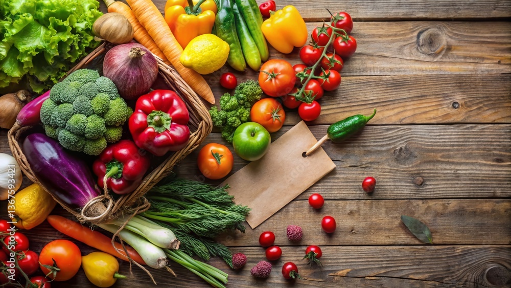 Fresh Produce Label Design Mockup: Farm-to-Table Food Photography Fresh Produce Label Design Mockup: Farm-to-Table Food Photography
