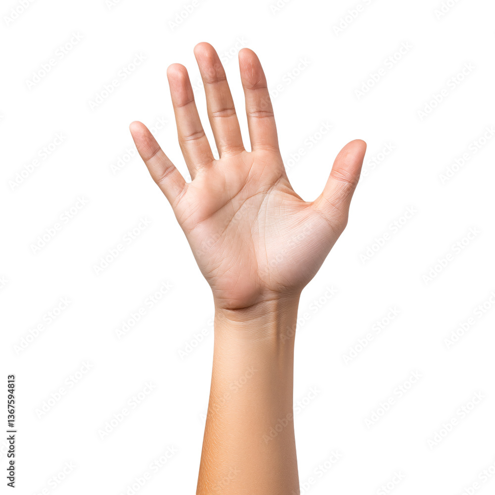 Capturing action open hand gesture in studio environment on transparent background Capturing action open hand gesture in studio environment on transparent background