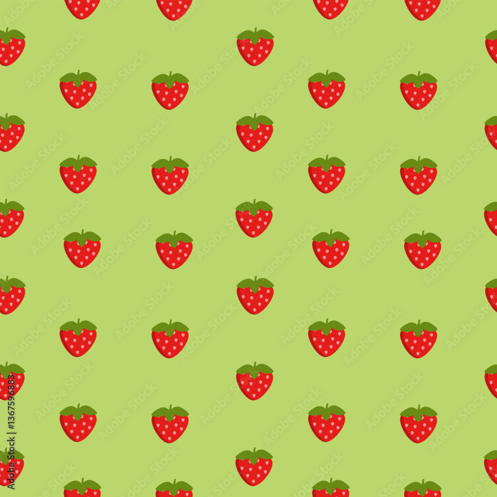 seamless strawberry pattern on green background.eps seamless strawberry pattern on green background.eps