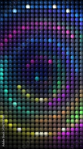 rainbow pattern of neon mosaic