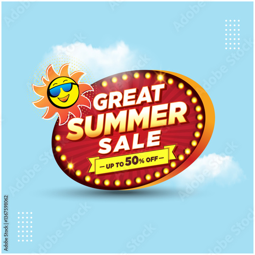 Great Summer Sale Logo unit Vector Layered