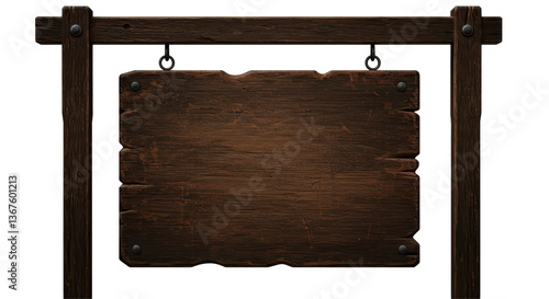 Isolated Wooden Signboard