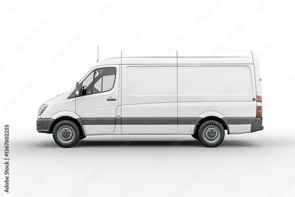 Modern Cargo Minibus Side View Delivery Van Isolated on White Background Transporta Modern Cargo Minibus Side View Delivery Van Isolated on White Background Transporta