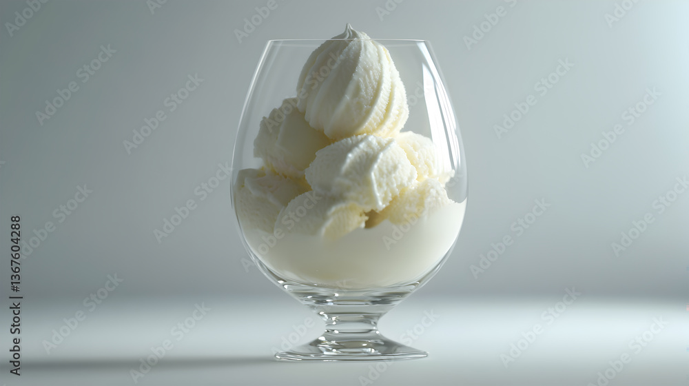A glass filled with ice cream A glass filled with ice cream