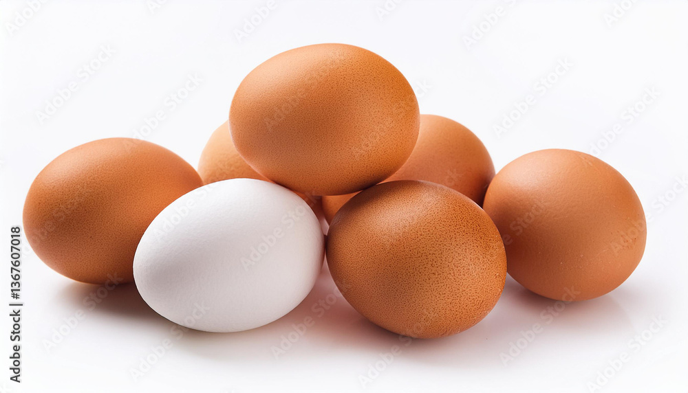 chicken eggs on a white background chicken eggs on a white background