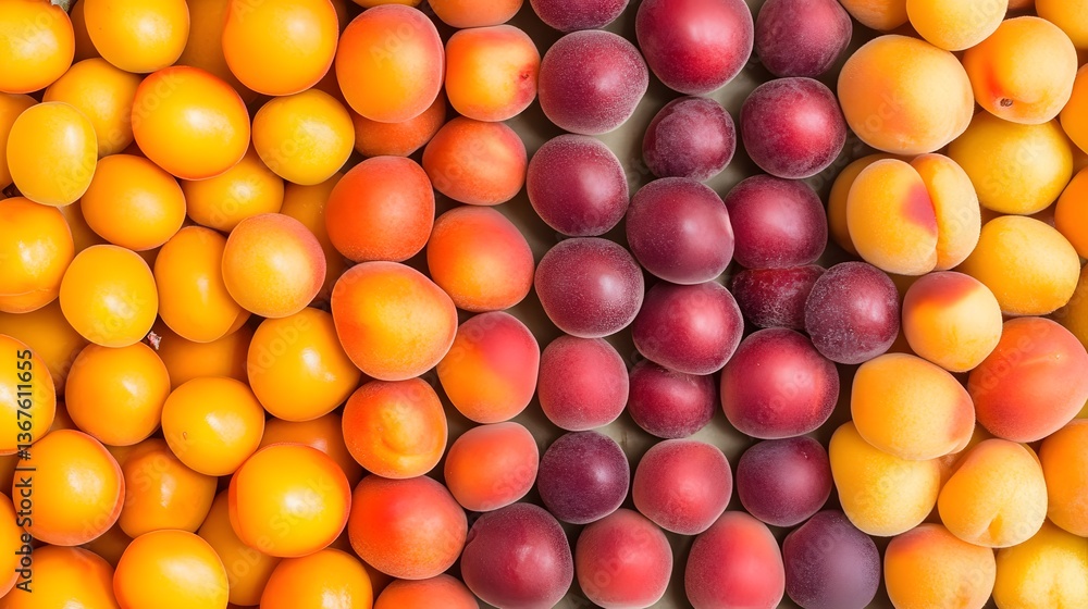 Vibrant Apricot and Plum Fruit Background Texture Vibrant Apricot and Plum Fruit Background Texture