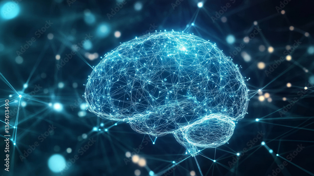 Isometric connecting artificial intelligence to the human brain. Technology and engineering, future technology. Isometric connecting artificial intelligence to the human brain. Technology and engineering, future technology.