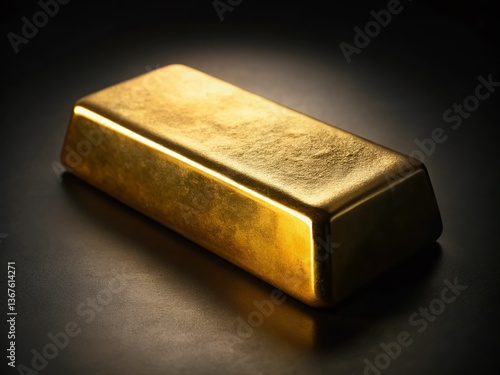 Gleaming Gold Bar Isolated on Black: Urban Exploration Photography