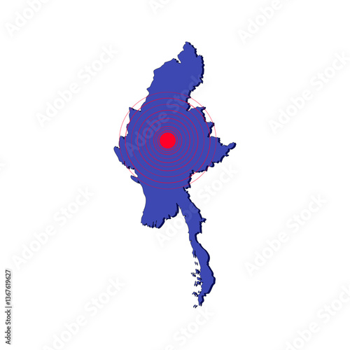 Myanmar Earthquake Concept ,Vector Illustration