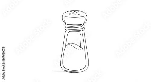 Simple outline of a salt shaker in minimalist style  