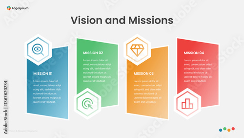 Vision and Missions Infographic Slide Template 