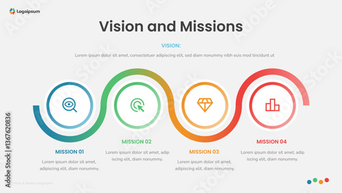 Vision and Missions Infographic Slide Template 