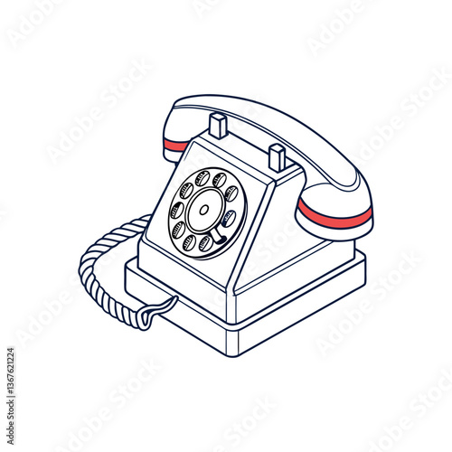 retro telephone isolated on white background