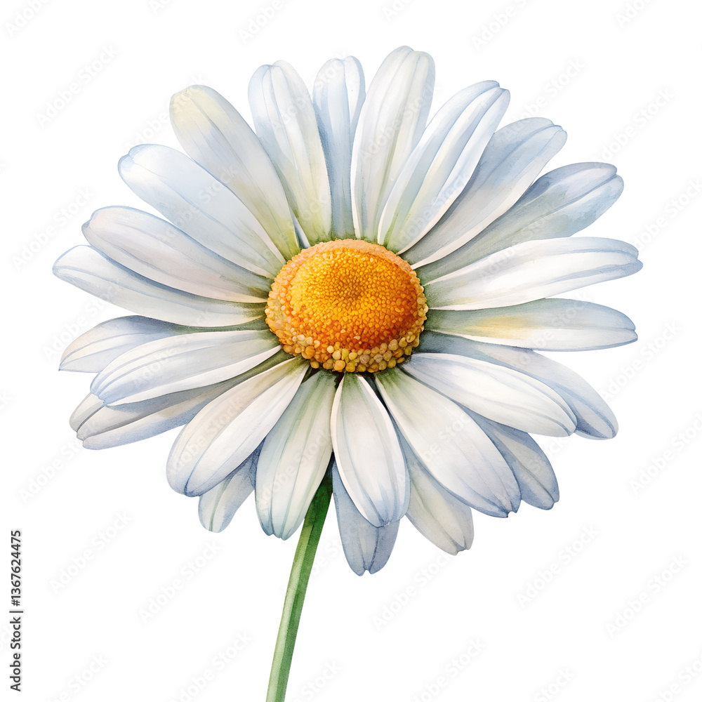 Watercolor daisy on a transparent background Watercolor daisy on a transparent background