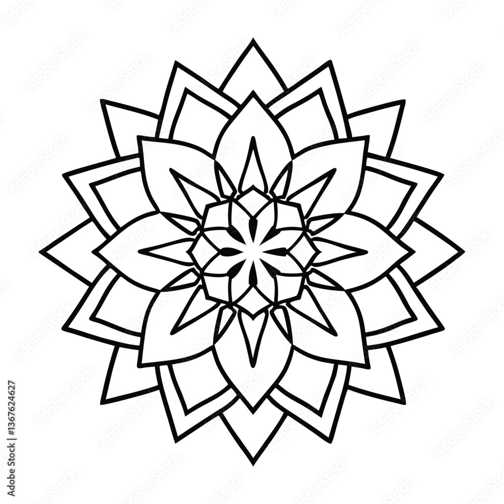 Intricate Mandala Design Featuring Symmetrical Patterns and Geometric Shapes Intricate Mandala Design Featuring Symmetrical Patterns and Geometric Shapes