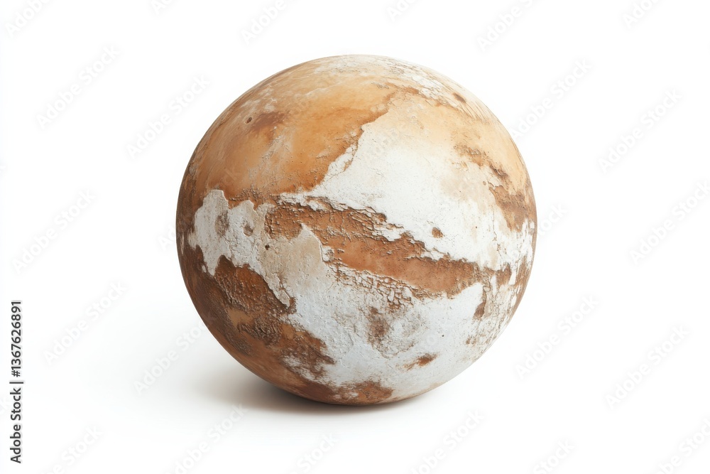 A soft focus image of a distant celestial body resembling Pluto's surface isolated on transparent background A soft focus image of a distant celestial body resembling Pluto's surface isolated on transparent background